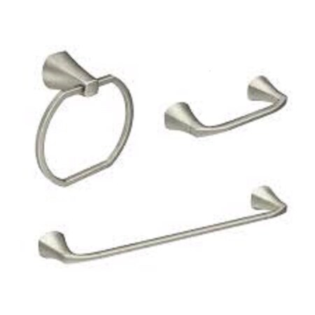 Moen Moen Lindor Brushed Nickel Silver Zinc Bath Accessory Set MY8793BN